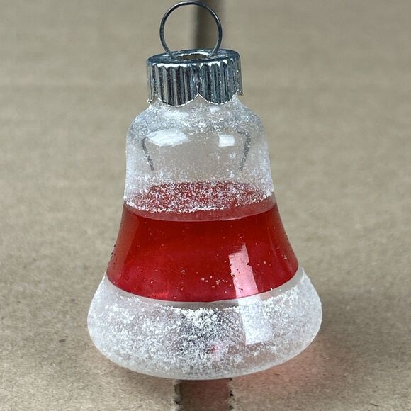 Vintage Shiny Brite Glass Ornament Unsilvered Bell Frosted 2” WW2 Era - Picture 1 of 7